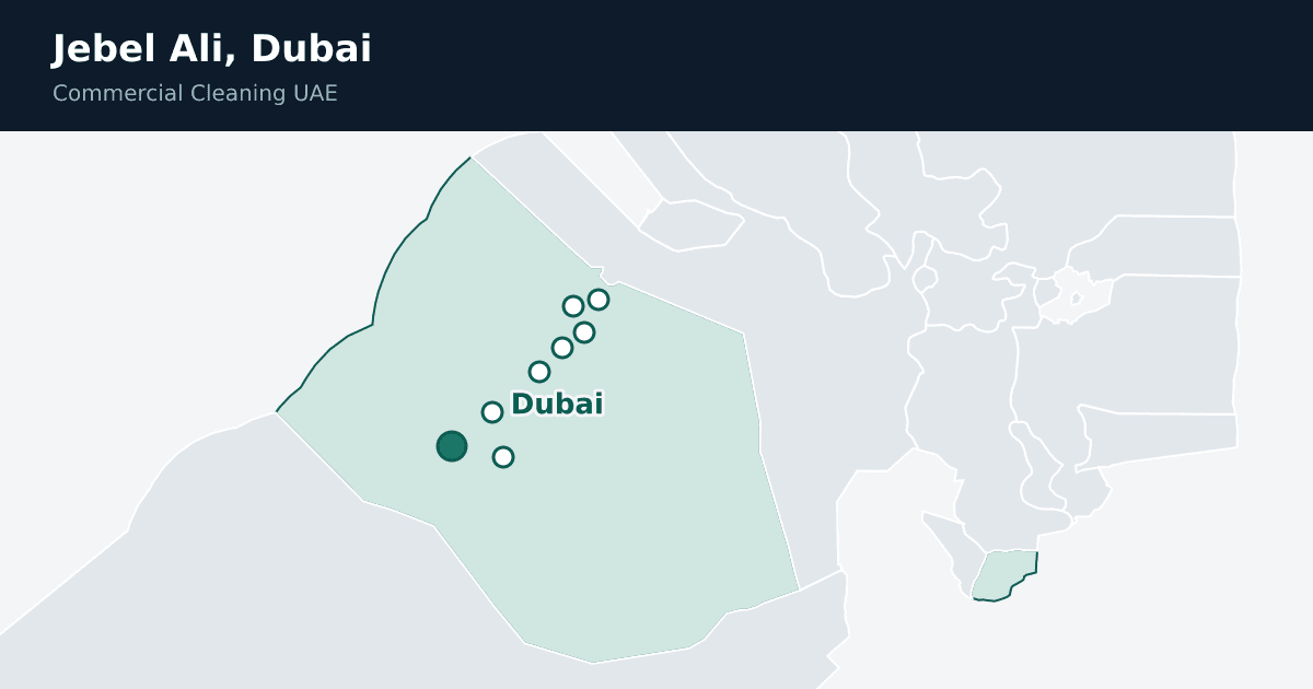Jebel Ali, Dubai, pinned on a map of the emirate