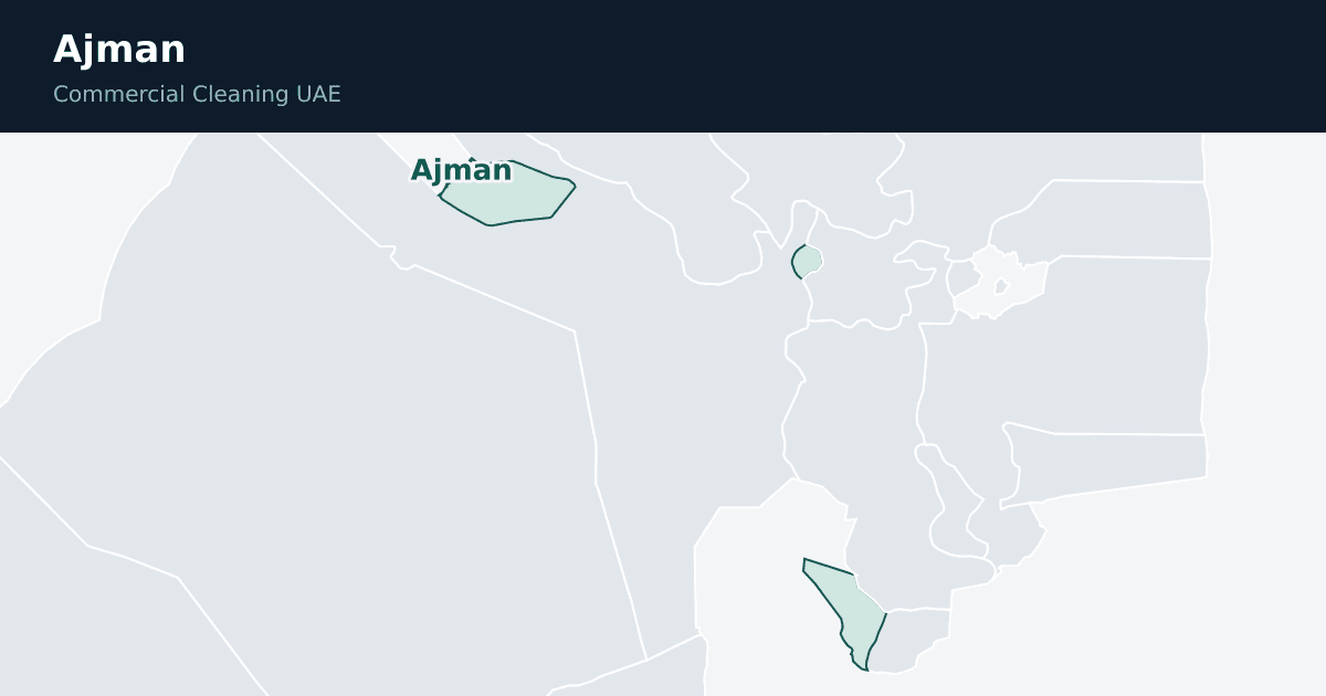Ajman highlighted on a map of the United Arab Emirates