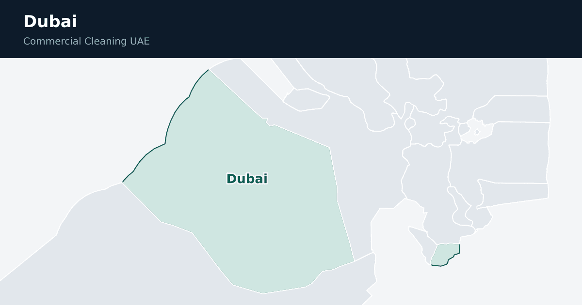 Dubai highlighted on a map of the United Arab Emirates
