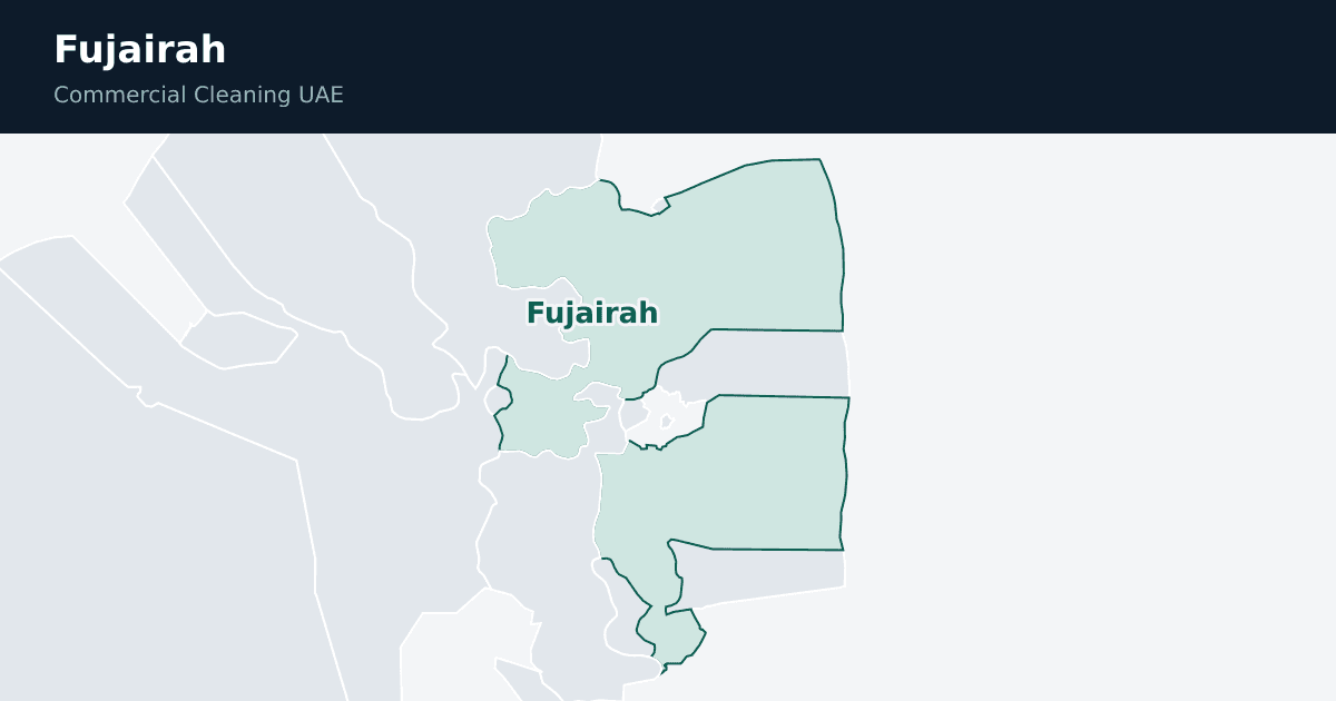 Fujairah highlighted on a map of the United Arab Emirates