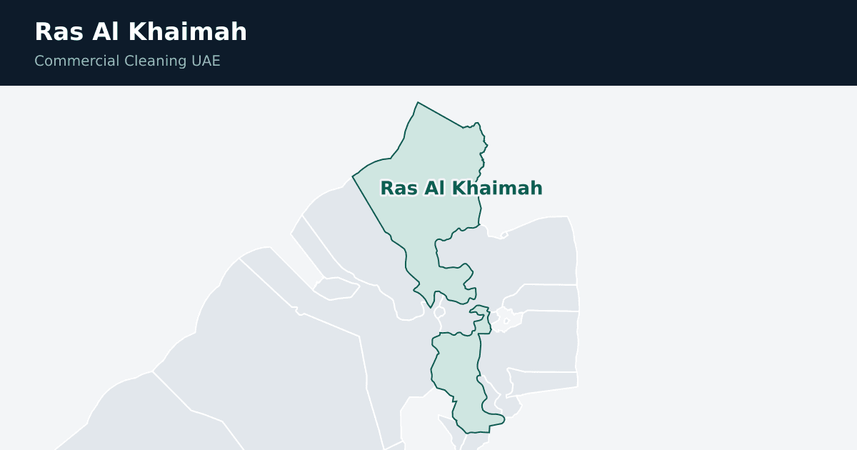 Ras Al Khaimah highlighted on a map of the United Arab Emirates