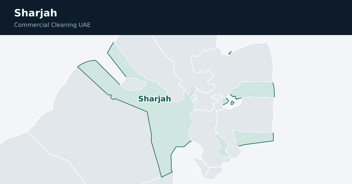 Sharjah highlighted on a map of the United Arab Emirates