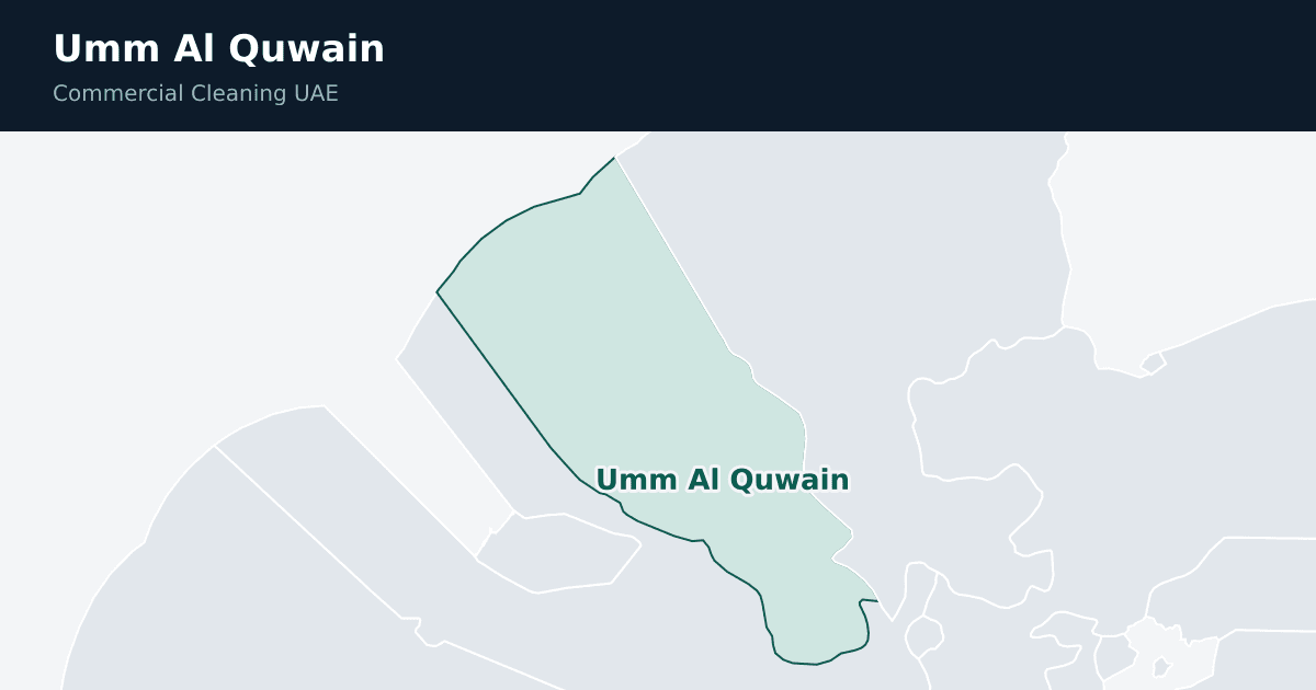 Umm Al Quwain highlighted on a map of the United Arab Emirates
